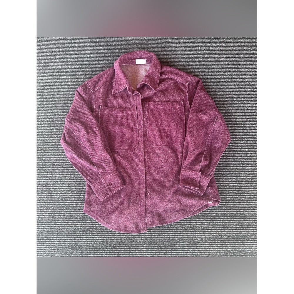 Altar'd State Magenta Shacket Button Down Shirt Jacket Women Extra Small